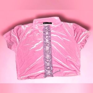 Dolls Kill Modern Angel Plus Velour Crop Top